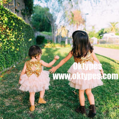 Ball Gown Jewel Open Back Pearl Pink Tulle Flower Girl Dress with Sequins, TYP0910