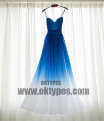 A line Bridesmaid Dresses, Royal Blue Prom Dresses, Long Bridesmaid Dresses With Pleated Sleeveless Straps, TYP0451